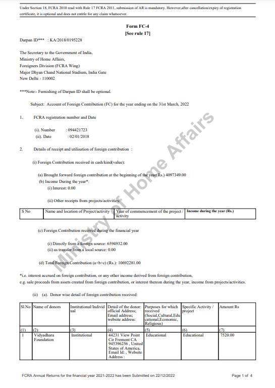FCRA Q4 January - March 2023